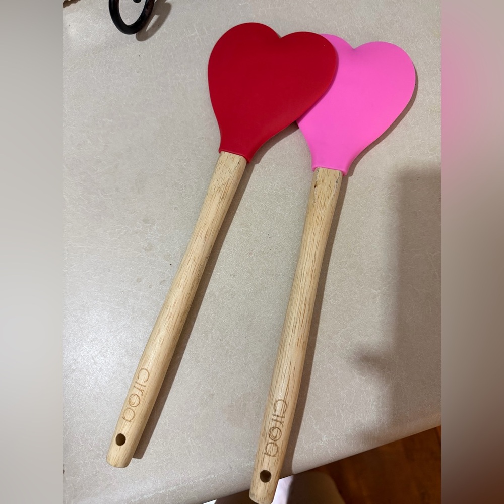 Red and Pink Silicone Spatula Set